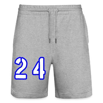 24 Symbole numérique - Short de jogging bio TRAINER Stanley/Stella unisexe - gris chiné - Devant - Nik (191cm) & Marisol (170cm)