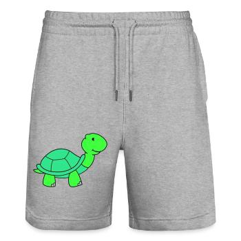 turtle - Stanley/Stella Trainer Unisex Organic Jogging Shorts - heather grey - Front - Nik (191cm) & Marisol (170cm)