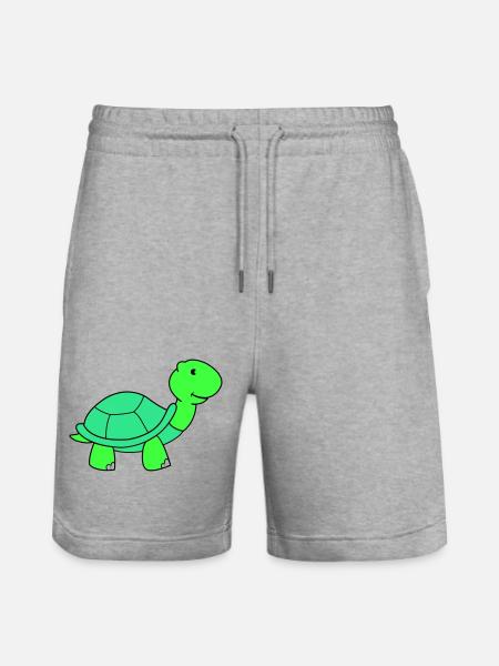 turtle - Stanley/Stella Trainer Unisex Organic Jogging Shorts - heather grey