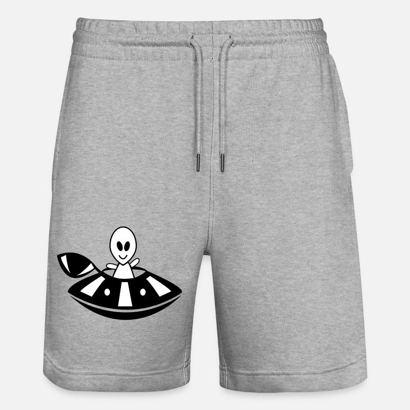 alien ufo - Stanley/Stella Unisex Bio Joggingshorts Trainer  - Grau meliert