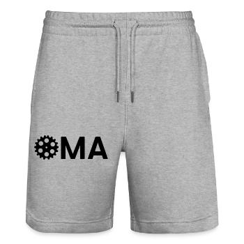 Oma Zahnrad Werkzeug Handwerk Ingenieur - Stanley/Stella Unisex Bio Joggingshorts Trainer  - Grau meliert - Vorne - Nik (191cm) & Marisol (170cm)