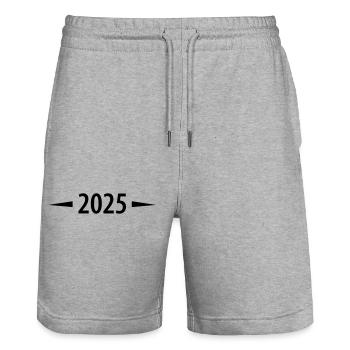 2025 - Stanley/Stella Trainer Unisex Organic Jogging Shorts - heather grey - Front - Nik (191cm) & Marisol (170cm)