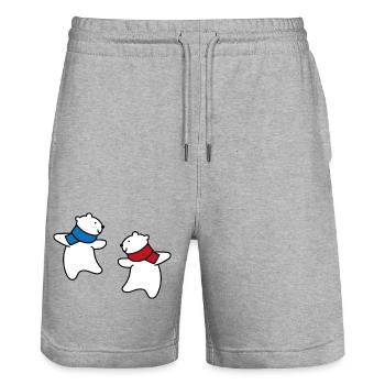 Die Eisbären kommen - Stanley/Stella Unisex Bio Joggingshorts Trainer  - Grau meliert - Vorne - Nik (191cm) & Marisol (170cm)
