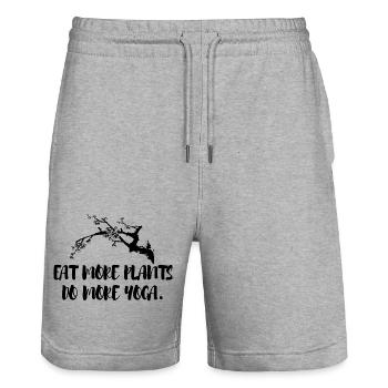 Yoga Meditation Spa Namaste - Stanley/Stella Unisex Bio Joggingshorts Trainer  - Grau meliert - Vorne - Nik (191cm) & Marisol (170cm)