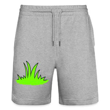 Grass Meadow Many Grasses Blades of Grass Green Nature Cool - Stanley/Stella Trainer Unisex Organic Jogging Shorts - heather grey - Front - Nik (191cm) & Marisol (170cm)
