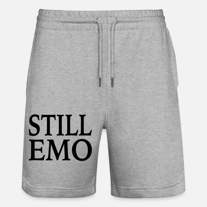 Still Emo Spruch Gothic - Stanley/Stella Unisex Bio Joggingshorts Trainer - Grau meliert
