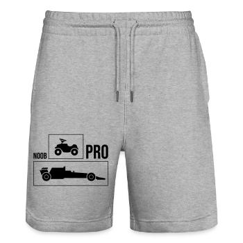 Noob vs Pro Car - Stanley/Stella Trainer Unisex Organic Jogging Shorts - heather grey - Front - Nik (191cm) & Marisol (170cm)
