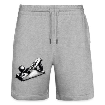 CARPENTER - Stanley/Stella Trainer Unisex Organic Jogging Shorts - heather grey - Front - Nik (191cm) & Marisol (170cm)