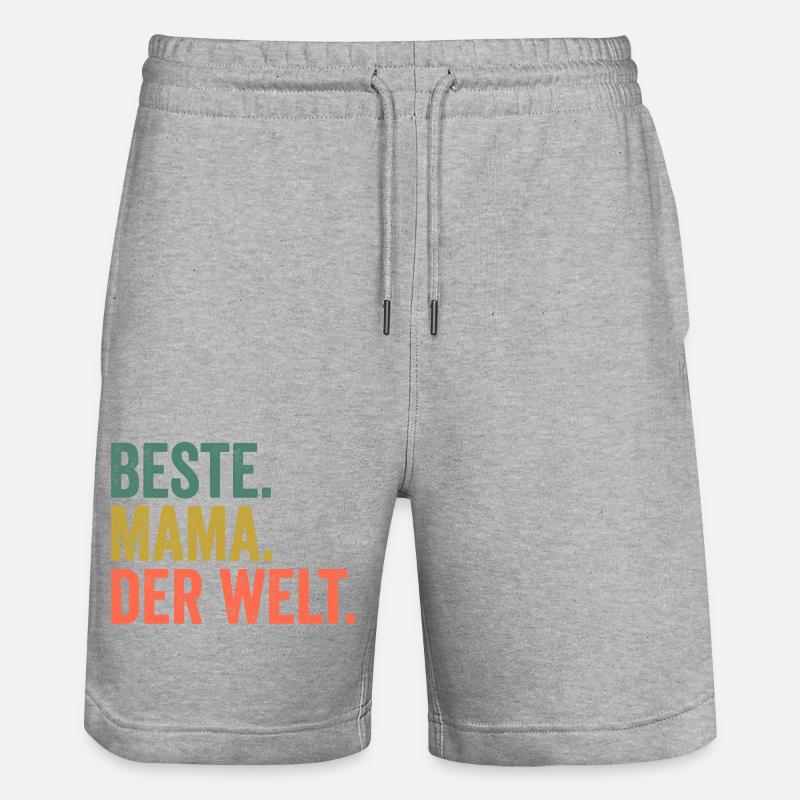 Beste Mama Der Welt - Stanley/Stella Unisex Bio Joggingshorts Trainer  - Grau meliert
