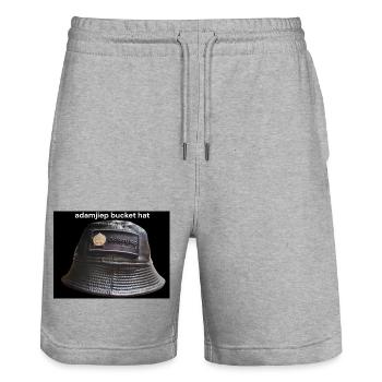Chapeau seau noir Adamjiep - Short de jogging bio TRAINER Stanley/Stella unisexe - gris chiné - Devant - Nik (191cm) & Marisol (170cm)