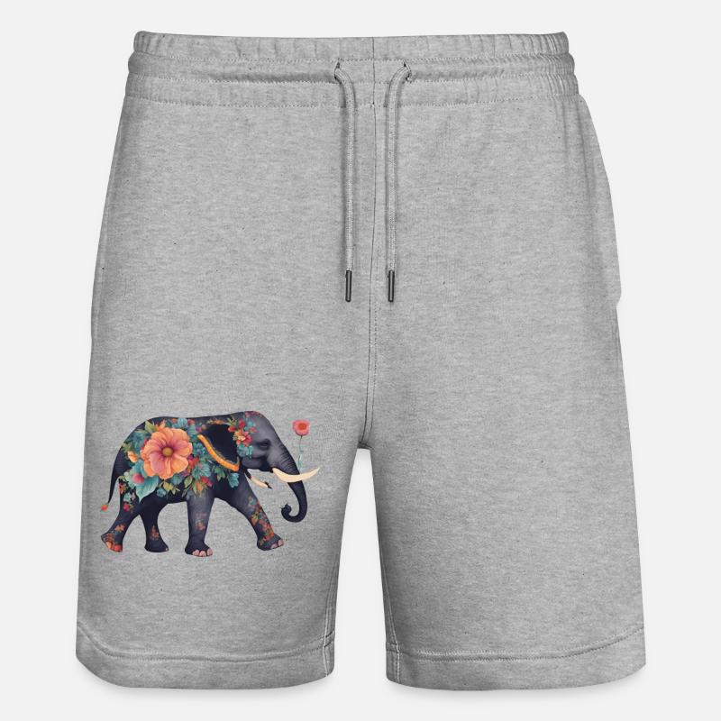Éléphant - Short de jogging bio TRAINER Stanley/Stella unisexe - gris chiné