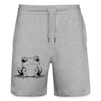 Frog Outlines - Stanley/Stella Trainer Unisex Organic Jogging Shorts - heather grey - Front - Nik (191cm) & Marisol (170cm)