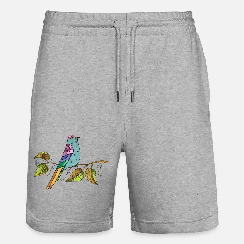 Bunter Vogel - Stanley/Stella Unisex Bio Joggingshorts Trainer  - Grau meliert
