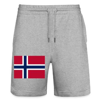 Norwegen - Stanley/Stella Unisex Bio Joggingshorts Trainer  - Grau meliert - Vorne - Nik (191cm) & Marisol (170cm)