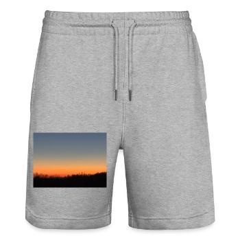 IMG 5264 - Stanley/Stella Unisex Bio Joggingshorts Trainer  - Grau meliert - Vorne - Nik (191cm) & Marisol (170cm)