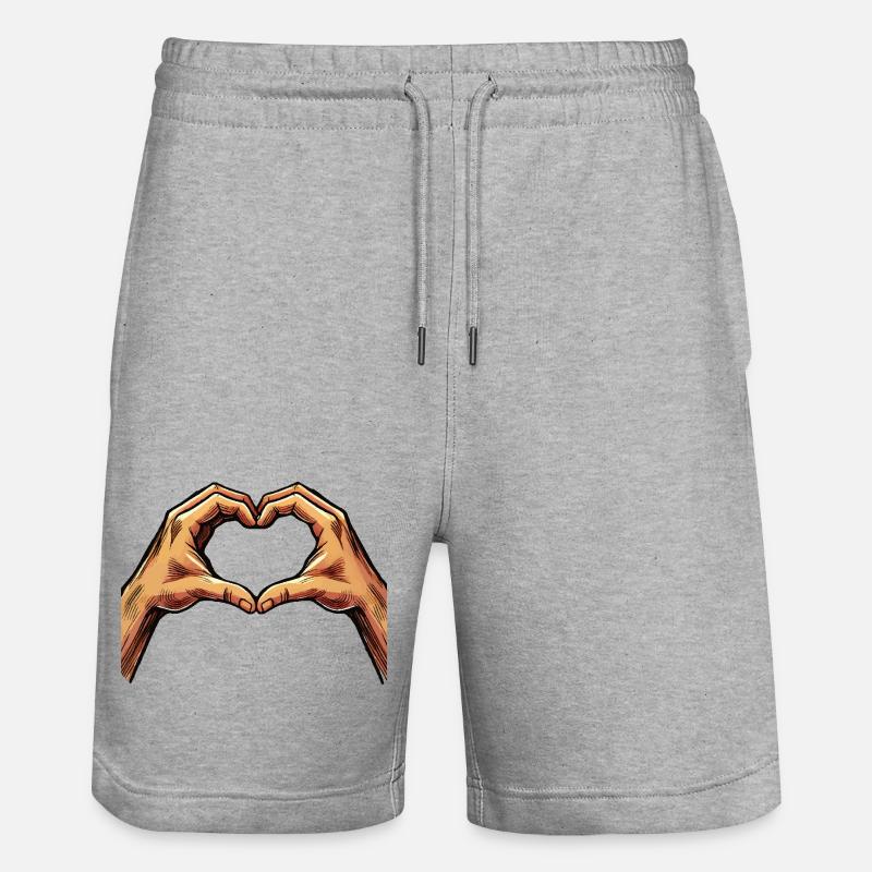 Main Coeur - Short de jogging bio TRAINER Stanley/Stella unisexe - gris chiné