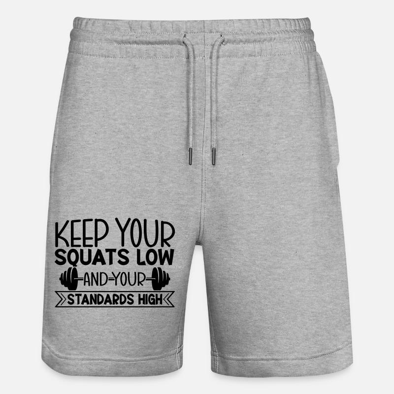Squat Slow - Stanley/Stella Unisex Bio Joggingshorts Trainer  - Grau meliert