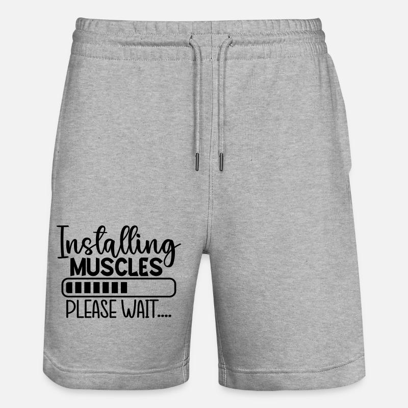 Installing Muscles - Stanley/Stella Unisex Bio Joggingshorts Trainer  - Grau meliert