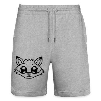 Fuchs Rotfuchs Wildes Tier Schlauer Wald Bewohner - Stanley/Stella Unisex Bio Joggingshorts Trainer  - Grau meliert - Vorne - Nik (191cm) & Marisol (170cm)
