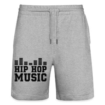 Musique Hip Hop - Short de jogging bio TRAINER Stanley/Stella unisexe - gris chiné - Devant - Nik (191cm) & Marisol (170cm)