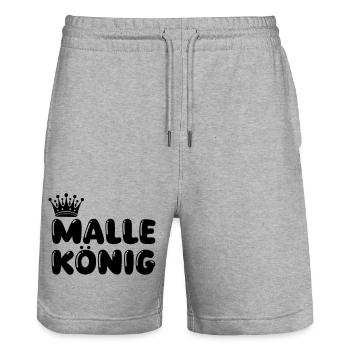 Malle König - Stanley/Stella Trainer Unisex Organic Jogging Shorts - heather grey - Front - Nik (191cm) & Marisol (170cm)