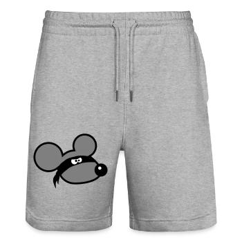 Mouse Evil Robber Ninja Raid Thief Cloth Eyes - Stanley/Stella Trainer Unisex Organic Jogging Shorts - heather grey - Front - Nik (191cm) & Marisol (170cm)