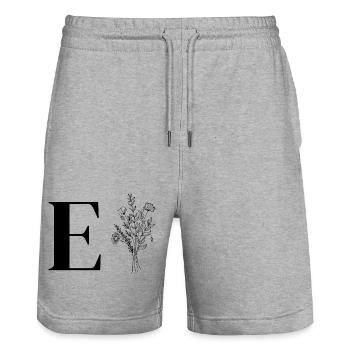 Lette e fleurs minimalistes - Short de jogging bio TRAINER Stanley/Stella unisexe - gris chiné - Devant - Nik (191cm) & Marisol (170cm)