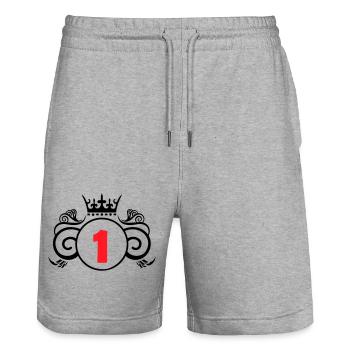 Coat of arms 1 - Stanley/Stella Trainer Unisex Organic Jogging Shorts - heather grey - Front - Nik (191cm) & Marisol (170cm)