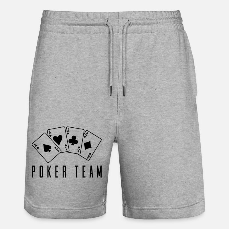 Équipe de poker 1 - Short de jogging bio TRAINER Stanley/Stella unisexe - gris chiné