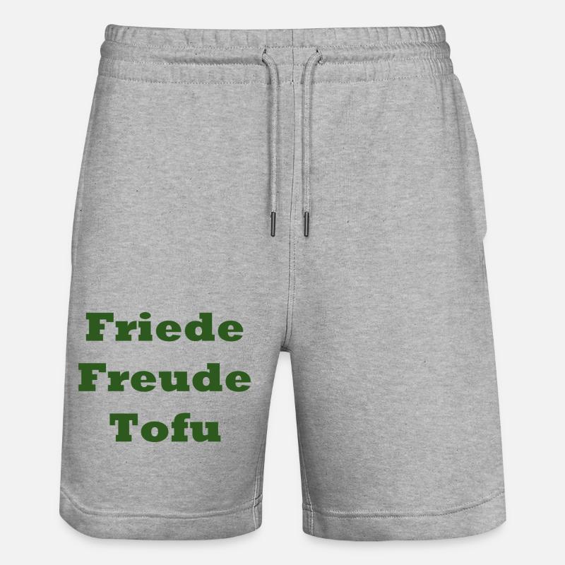 Friede Freude Tofu - Stanley/Stella Unisex Bio Joggingshorts Trainer  - Grau meliert