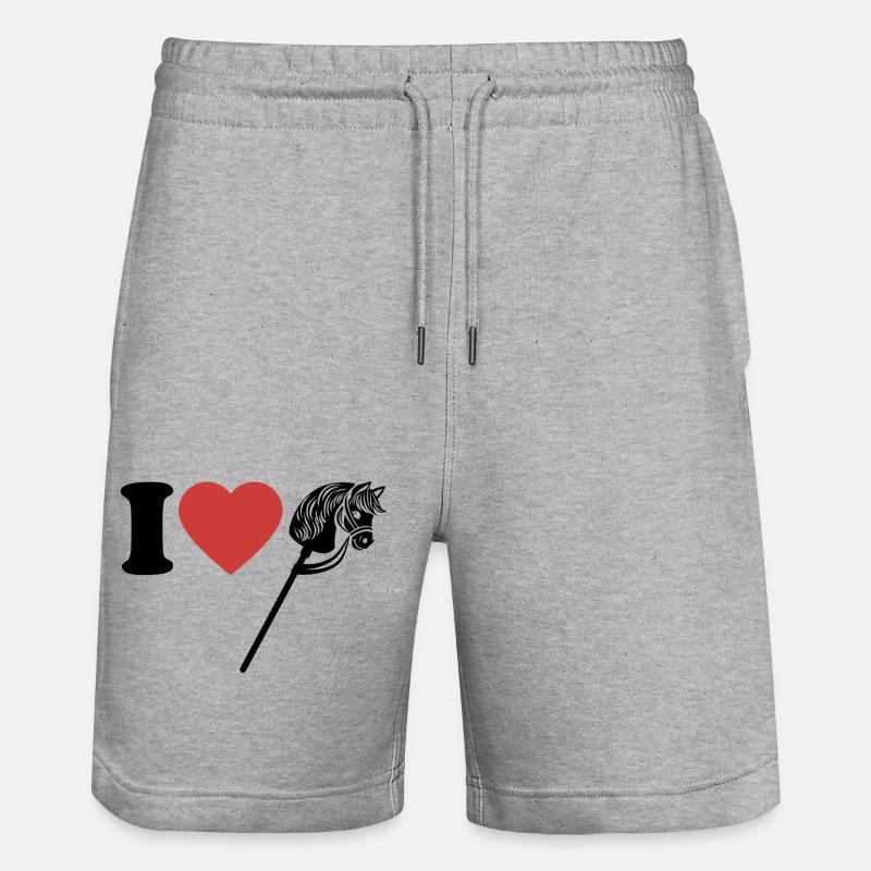 J’aime hobby cheval - Coeur - Hobby - Short de jogging bio TRAINER Stanley/Stella unisexe - gris chiné