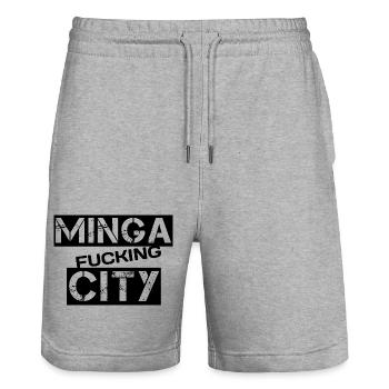 Minga de ville - Short de jogging bio TRAINER Stanley/Stella unisexe - gris chiné - Devant - Nik (191cm) & Marisol (170cm)