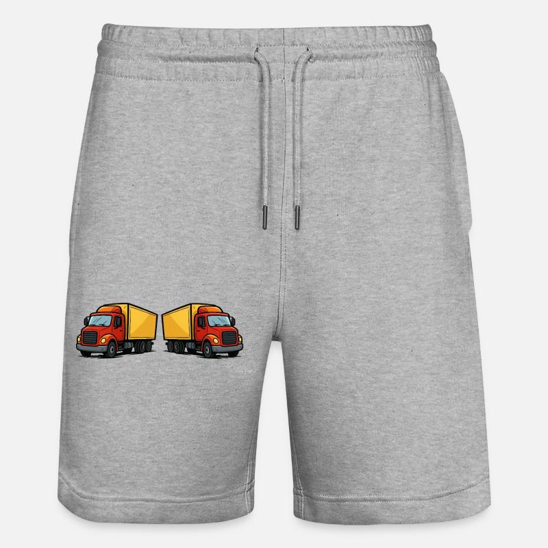 lastwagen comic 2 - Stanley/Stella Unisex Bio Joggingshorts Trainer  - Grau meliert