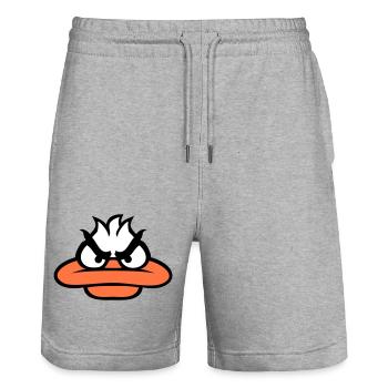Duck looks funny angry angry mean sour look - Stanley/Stella Trainer Unisex Organic Jogging Shorts - heather grey - Front - Nik (191cm) & Marisol (170cm)