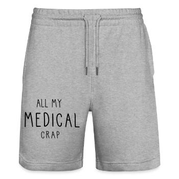 All my medical crap - Stanley/Stella Trainer Unisex Organic Jogging Shorts - heather grey - Front - Nik (191cm) & Marisol (170cm)