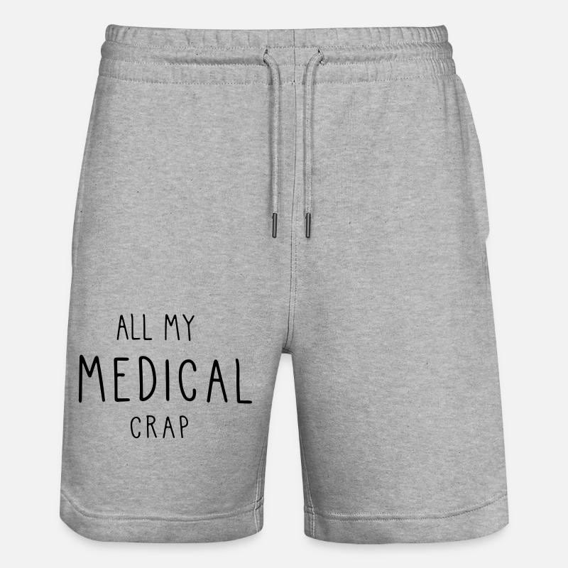 Toutes mes conneries médicales - Short de jogging bio TRAINER Stanley/Stella unisexe - gris chiné