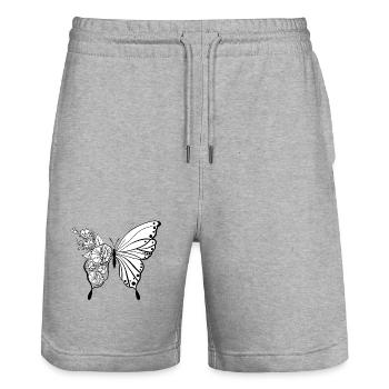 Butterfly - Stanley/Stella Trainer Unisex Organic Jogging Shorts - heather grey - Front - Nik (191cm) & Marisol (170cm)
