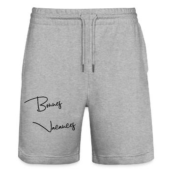 GELIEBTE. VIELEN DANK. DANKE HERRIN - Stanley/Stella Unisex Bio Joggingshorts Trainer  - Grau meliert - Vorne - Nik (191cm) & Marisol (170cm)