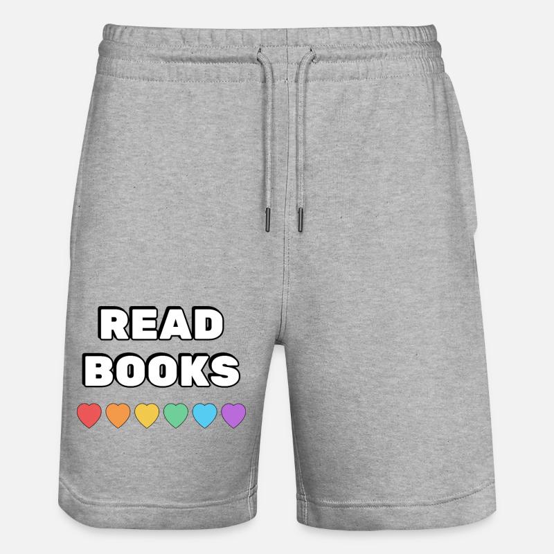 Lire des livres Rainbow Hearts - Short de jogging bio TRAINER Stanley/Stella unisexe - gris chiné