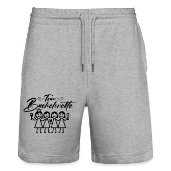 Bachelorette Team Mädels - Stanley/Stella Unisex Bio Joggingshorts Trainer  - Grau meliert - Vorne - Nik (191cm) & Marisol (170cm)