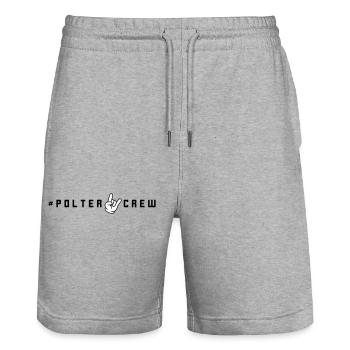 Polter Crew Polterabend - Stanley/Stella Unisex Bio Joggingshorts Trainer  - Grau meliert - Vorne - Nik (191cm) & Marisol (170cm)