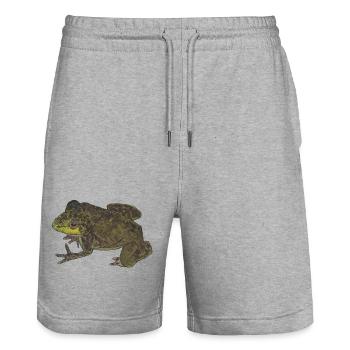 Leap into the new - Stanley/Stella Trainer Unisex Organic Jogging Shorts - heather grey - Front - Nik (191cm) & Marisol (170cm)