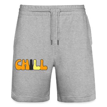 Modern Typography Cool Art Studio Brand Logo chill - Stanley/Stella Unisex Bio Joggingshorts Trainer  - Grau meliert - Vorne - Nik (191cm) & Marisol (170cm)