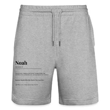 Noah - Stanley/Stella Unisex Bio Joggingshorts Trainer  - Grau meliert - Vorne - Nik (191cm) & Marisol (170cm)