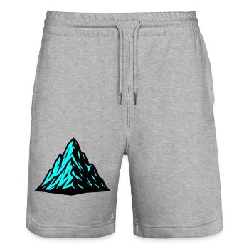 Berg Alpen Symbol - Stanley/Stella Unisex Bio Joggingshorts Trainer  - Grau meliert - Vorne - Nik (191cm) & Marisol (170cm)