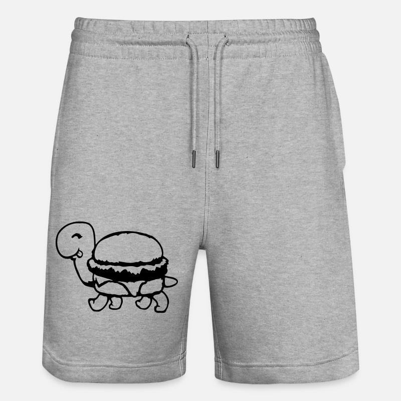 Turtle Hamburger Cheeseburger Fast-Food Fun - Short de jogging bio TRAINER Stanley/Stella unisexe - gris chiné