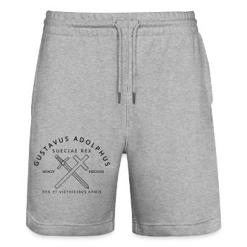 Gustav Adolf - Stanley/Stella Unisex Bio Joggingshorts Trainer  - Grau meliert - Vorne - Nik (191cm) & Marisol (170cm)