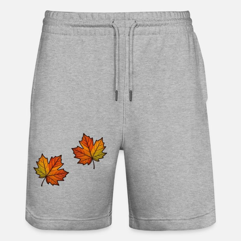 Leaf Autumn Maple Leaf 2 - Stanley/Stella Trainer Unisex Organic Jogging Shorts - heather grey