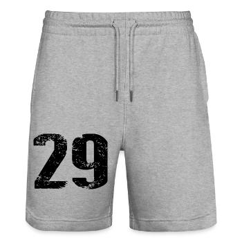 29 Zahl Trikot - Stanley/Stella Unisex Bio Joggingshorts Trainer  - Grau meliert - Vorne - Nik (191cm) & Marisol (170cm)