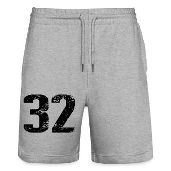 32 Number Leotard - Stanley/Stella Trainer Unisex Organic Jogging Shorts - heather grey - Front - Nik (191cm) & Marisol (170cm)